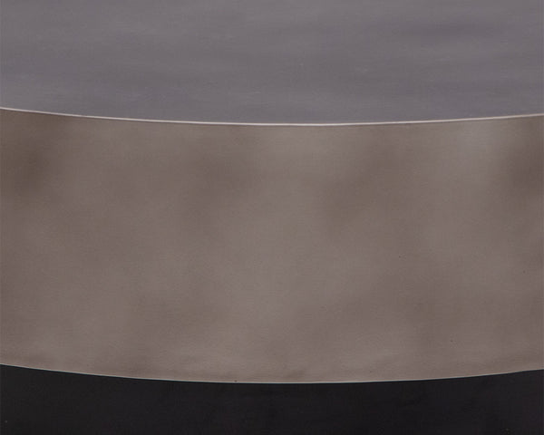 Sunpan Bernaby Coffee Table - Contemporary Round Design with Hand-Painted Metal Top and Unique Craftsmanship Gunmetal