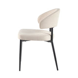 Modern Curved Back Upholstered Dining Chair - Set of 2 Ivory ALSD1EIV Walker Edison