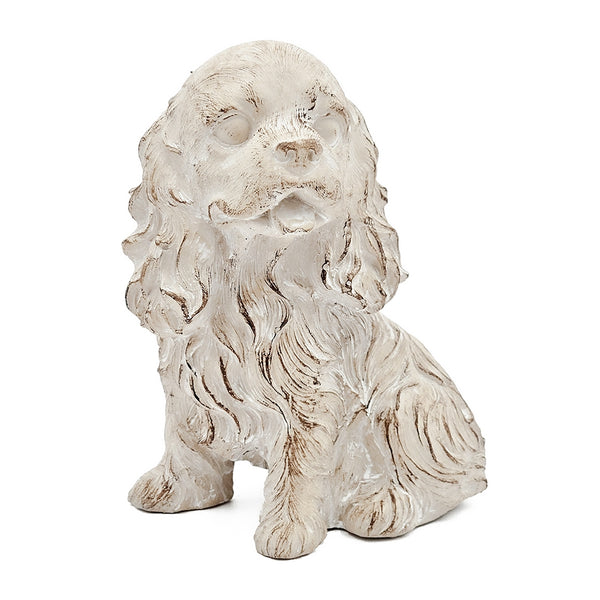 English Elm 7.5x5.5x8.7" Sitting Cocker Spaniel Figurine — Handcrafted Beige Texture, Flowing Fur, Tabletop Accent W2078P334683