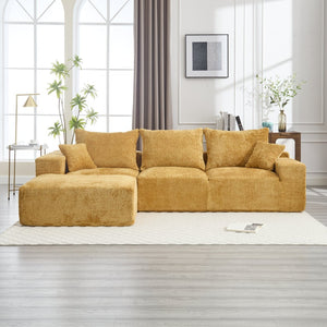 English Elm United L-Shaped Chenille Sofa - Plush Comfort, Spacious Seating, And No Assembly Required For Your Home W1568S00121-GIGA