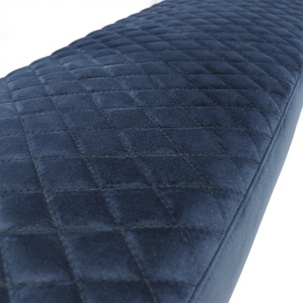 Pasargad Home Tribecca Velvet Upholstered Vanity Seat With Acrylic Base For Modern Decor Elegance Navy Acrylic & Velvet Bench-137