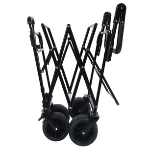 English Elm With Canopy and Steel Frame Collapsible Wagon All-terrain Heavy Duty Outdoor Cart W2932P326776