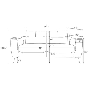 English Elm Oberle Tufted Polyester Loveseat with Pocket Coil Support and Tapered Legs for Small Spaces B062P447944