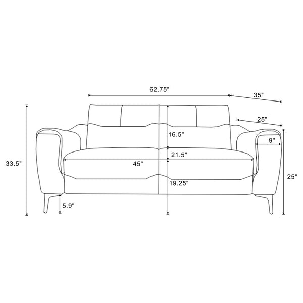 English Elm Oberle Tufted Polyester Loveseat with Pocket Coil Support and Tapered Legs for Small Spaces B062P447944