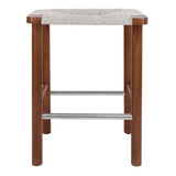 New Pacific Direct Elio Wood Counter Stool w/ Rope Cinnamon Brown/Sand Lace 20 x 15 x 26