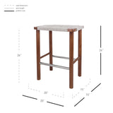New Pacific Direct Elio Wood Counter Stool w/ Rope Cinnamon Brown/Sand Lace 20 x 15 x 26