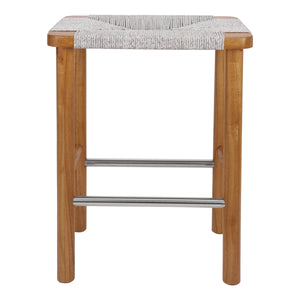 New Pacific Direct Elio Wood Counter Stool w/ Rope Natural/Sand Lace 20 x 15 x 26