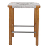 New Pacific Direct Elio Wood Counter Stool w/ Rope Natural/Sand Lace 20 x 15 x 26