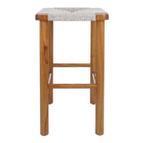 New Pacific Direct Elio Wood Counter Stool w/ Rope Natural/Sand Lace 20 x 15 x 26