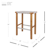 New Pacific Direct Elio Wood Counter Stool w/ Rope Natural/Sand Lace 20 x 15 x 26