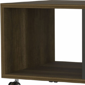 Homeroots 32" Brown And Black Coffee Table With Three Shelves   480000