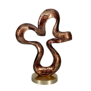 Homeroots 16" Brown And Gold Abstract Aluminum Sculpture  Aluminum 480011