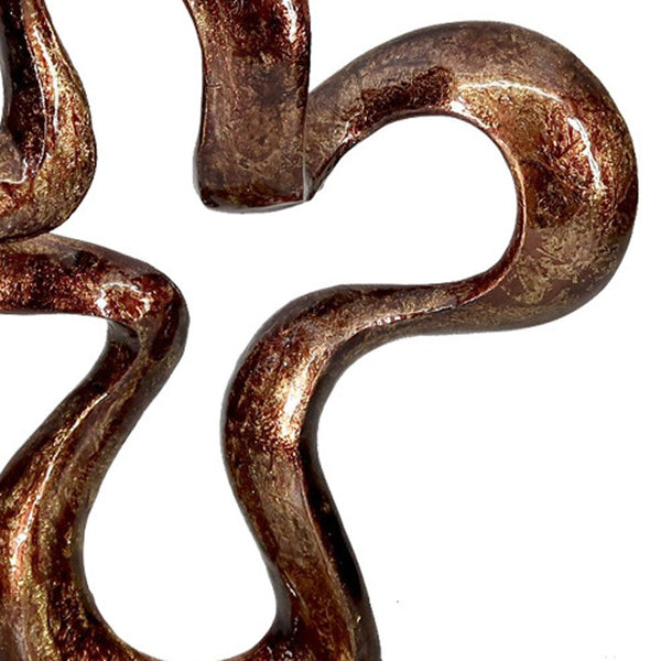 Homeroots 16" Brown And Gold Abstract Aluminum Sculpture  Aluminum 480011