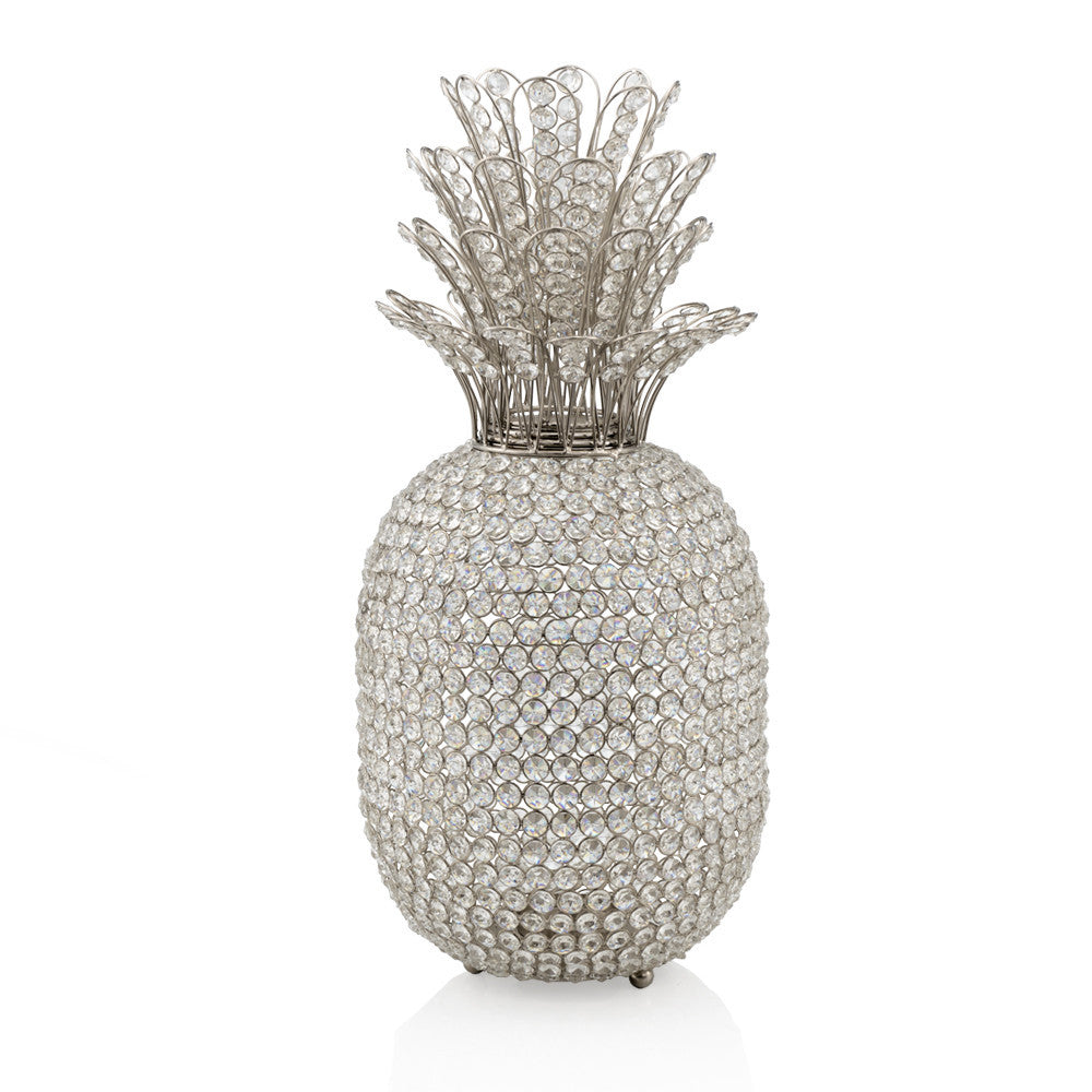 Homeroots 23" Glam Bling Faux Crystal And Silver Pineapple  Faux Crystal,Faux Silver 480041