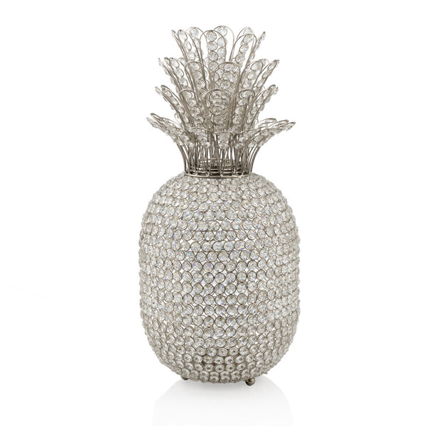 Homeroots 23" Glam Bling Faux Crystal And Silver Pineapple  Faux Crystal,Faux Silver 480041