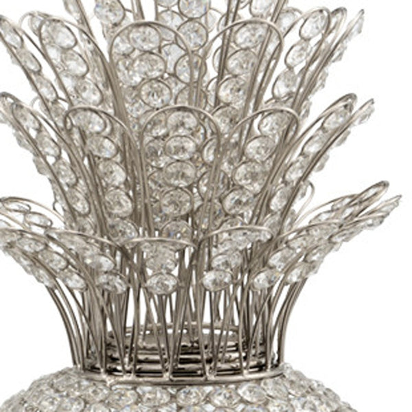 Homeroots 23" Glam Bling Faux Crystal And Silver Pineapple  Faux Crystal,Faux Silver 480041