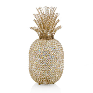 Homeroots 23" Glam Bling Faux Crystal And Gold Pineapple  Faux Crystal,Faux Gold 480042