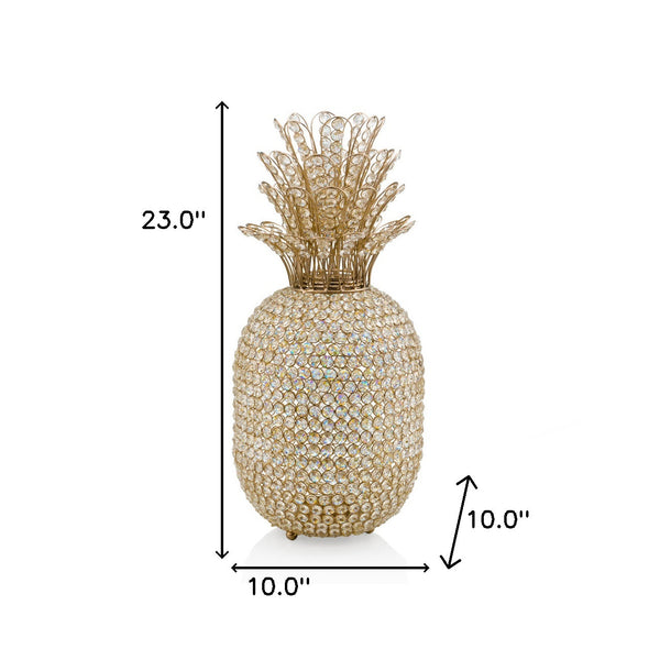 Homeroots 23" Glam Bling Faux Crystal And Gold Pineapple  Faux Crystal,Faux Gold 480042