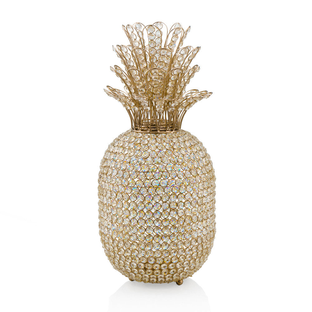 Homeroots 23" Glam Bling Faux Crystal And Gold Pineapple  Faux Crystal,Faux Gold 480042