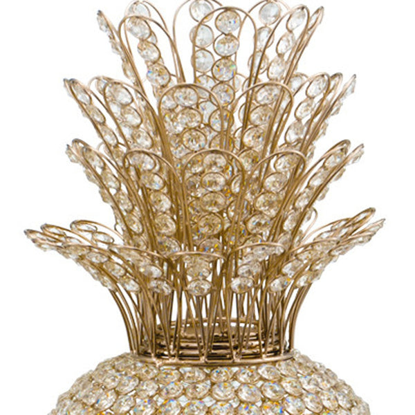 Homeroots 23" Glam Bling Faux Crystal And Gold Pineapple  Faux Crystal,Faux Gold 480042