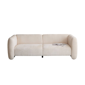 English Elm Tonson Wave Silhouette Boucle Three Seater Sofa Sculptural Modern Living Room Seating Beige N773IS00030S
