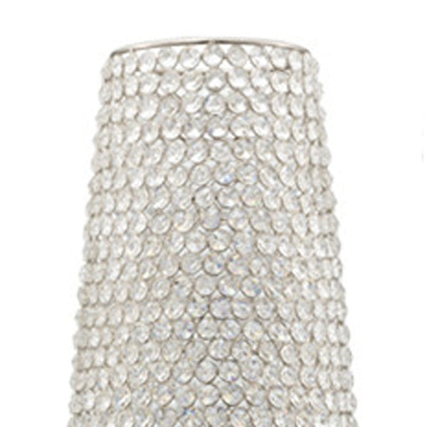 Homeroots 40" Crystal Glass Silver Cylinder Floor Vase  Crystal Glass 480051