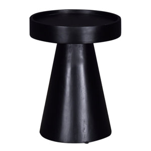 English Elm Glam FSC-Certified Mango Wood End Table 16" Round Top Pedestal 21" Height Black Finish Accent B2741P286135
