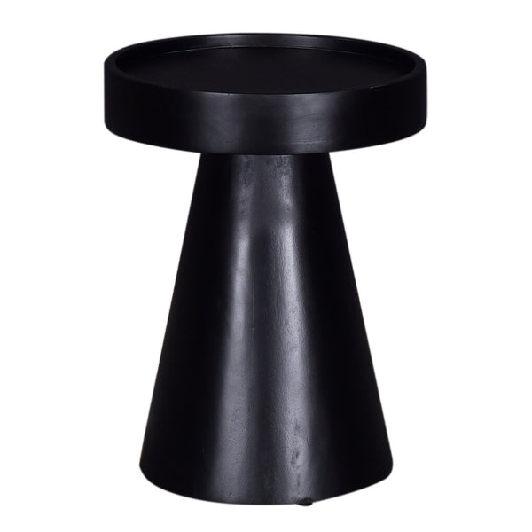 English Elm Glam FSC-Certified Mango Wood End Table 16" Round Top Pedestal 21" Height Black Finish Accent B2741P286135