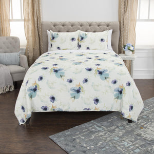 Homeroots White-multi Twin Extra Long 100% Cotton 300 Thread Count Machine Washable Down Alternative Comforter  100% Cotton 480062