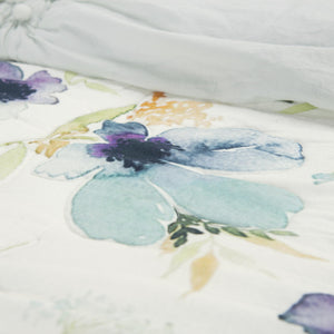 Homeroots White-multi Twin Extra Long 100% Cotton 300 Thread Count Machine Washable Down Alternative Comforter  100% Cotton 480062