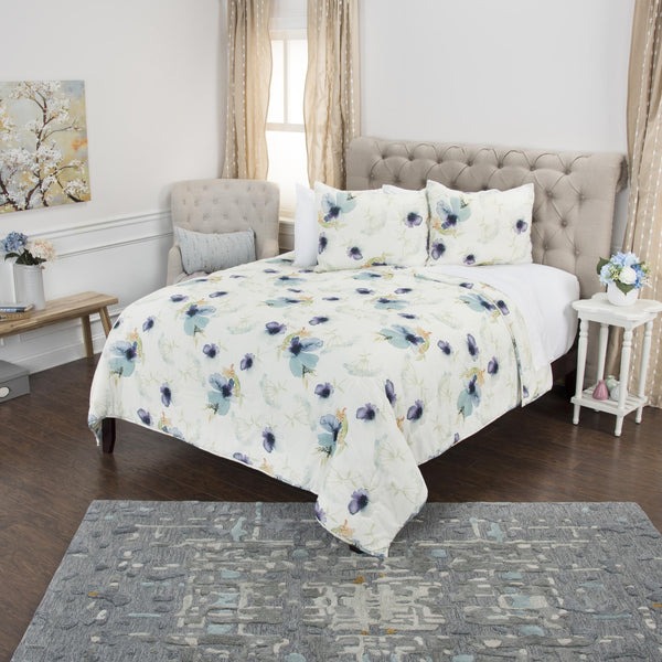 Homeroots White-multi Twin Extra Long 100% Cotton 300 Thread Count Machine Washable Down Alternative Comforter  100% Cotton 480062