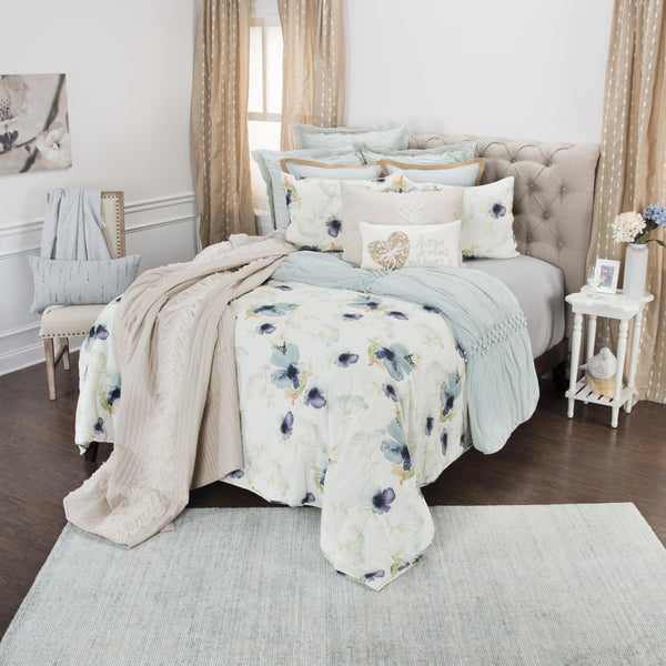 Homeroots White-multi Twin Extra Long 100% Cotton 300 Thread Count Machine Washable Down Alternative Comforter  100% Cotton 480062