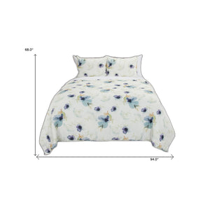 Homeroots White-multi Twin Extra Long 100% Cotton 300 Thread Count Machine Washable Down Alternative Comforter  100% Cotton 480062