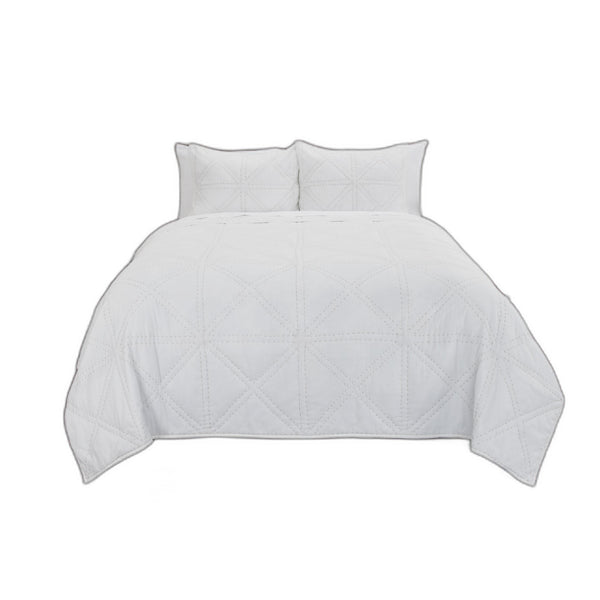 Homeroots White Twin Extra Long 100% Cotton 300 Thread Count Machine Washable Down Alternative Comforter  100% Cotton 480073