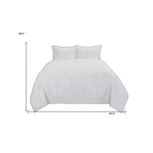 Homeroots White Twin Extra Long 100% Cotton 300 Thread Count Machine Washable Down Alternative Comforter  100% Cotton 480073