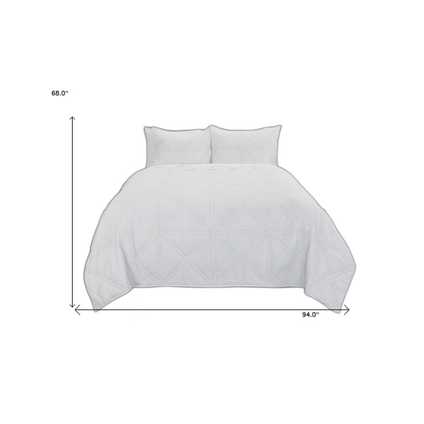 Homeroots White Twin Extra Long 100% Cotton 300 Thread Count Machine Washable Down Alternative Comforter  100% Cotton 480073