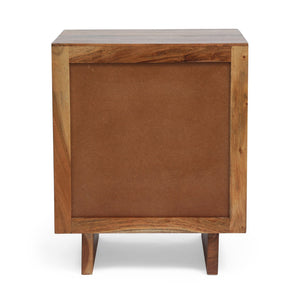 English Elm Christopher Knight Home® - NIGHTSTAND — Handcrafted Acacia Wood Nightstand with 3 Drawers, Antique Brass Handles, Boho Chic 68804.00