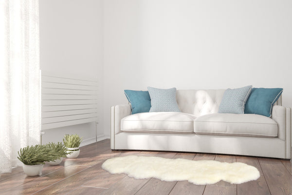 HomeRoots 2' X 6' Handmade Wool Sheepskin Area Rug - Luxurious, Cozy Accent for Modern & Traditional Spaces Ivory 480107