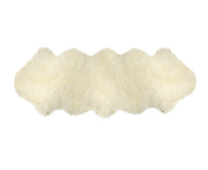 HomeRoots 2' X 6' Handmade Wool Sheepskin Area Rug - Luxurious, Cozy Accent for Modern & Traditional Spaces Ivory 480107