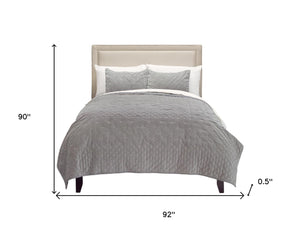 HomeRoots Gray Polka Dot Queen Quilt - Cozy Cotton Bedding for Year-Round Comfort and Stylish Decor Appeal 480109