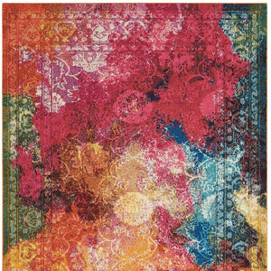 Homeroots 5' X 7' Seaglass Abstract Power Loom Non Skid Area Rug  Polypropylene 480112