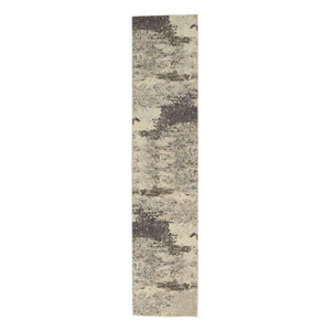 HomeRoots 2' X 8' Ivory And Grey Abstract Runner Rug - Stylish Power-Loomed Design for High-Traffic Areas 480115