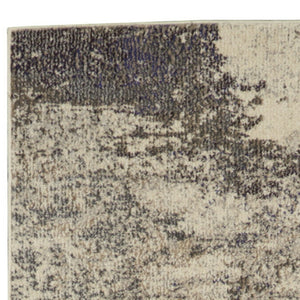 HomeRoots 2' X 8' Ivory And Grey Abstract Runner Rug - Stylish Power-Loomed Design for High-Traffic Areas 480115