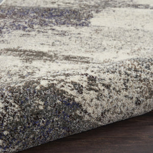 HomeRoots 4' Abstract Ivory and Grey Area Rug – Modern Power Loomed Design for Cozy, Stylish Living Spaces 4' X 6' Rectangle 480117