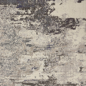 Homeroots 4' X 6' Ivory And Grey Abstract Power Loom Non Skid Area Rug  Polypropylene 480117