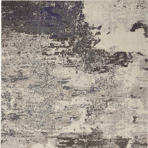 Homeroots 4' X 6' Ivory And Grey Abstract Power Loom Non Skid Area Rug  Polypropylene 480117