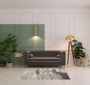 Homeroots 4' X 6' Ivory And Grey Abstract Power Loom Non Skid Area Rug  Polypropylene 480117