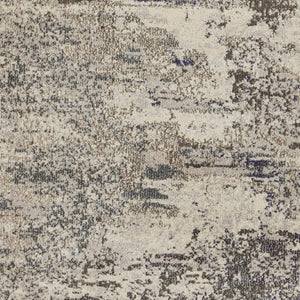 HomeRoots 4' Abstract Ivory and Grey Area Rug – Modern Power Loomed Design for Cozy, Stylish Living Spaces 4' Round Round 480118