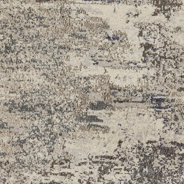 HomeRoots 4' Abstract Ivory and Grey Area Rug – Modern Power Loomed Design for Cozy, Stylish Living Spaces 4' Round Round 480118