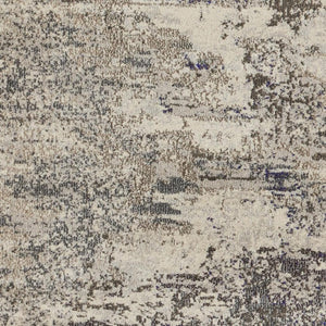 HomeRoots 4' Abstract Ivory and Grey Area Rug – Modern Power Loomed Design for Cozy, Stylish Living Spaces 8' Round Round 480121